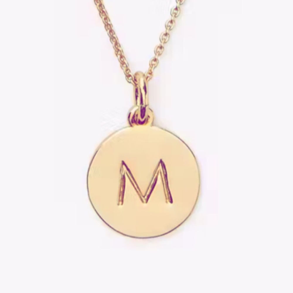 Kate Spade One in a Million rose gold letter M monogram necklace